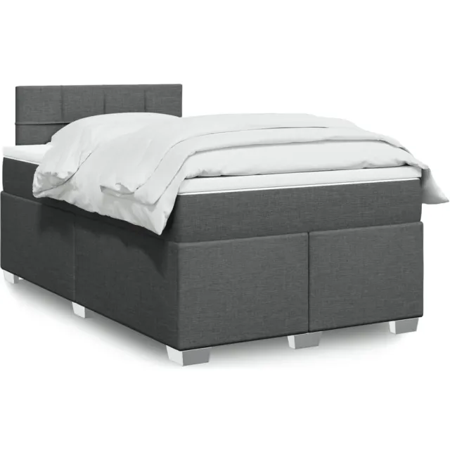 vidaXL Boxspring met matras stof donkergrijs 120x190 cm grijs