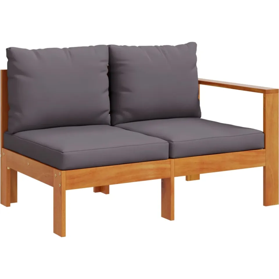 vidaXL 8-delige Loungeset met kussens massief acaciahout grijs, foto 4