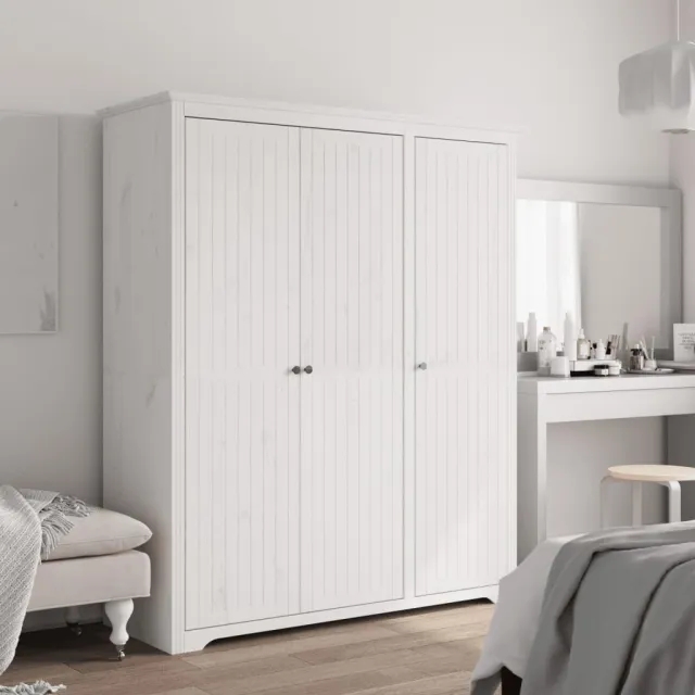 vidaXL Kledingkast BODO 146x53,5x173 cm massief grenenhout wit, foto 2