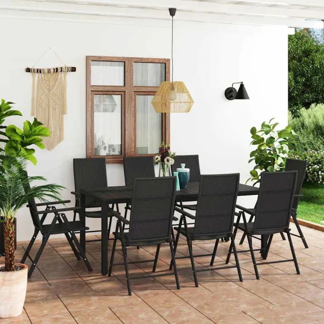vidaXL 9-delige Tuinset zwart, foto 2