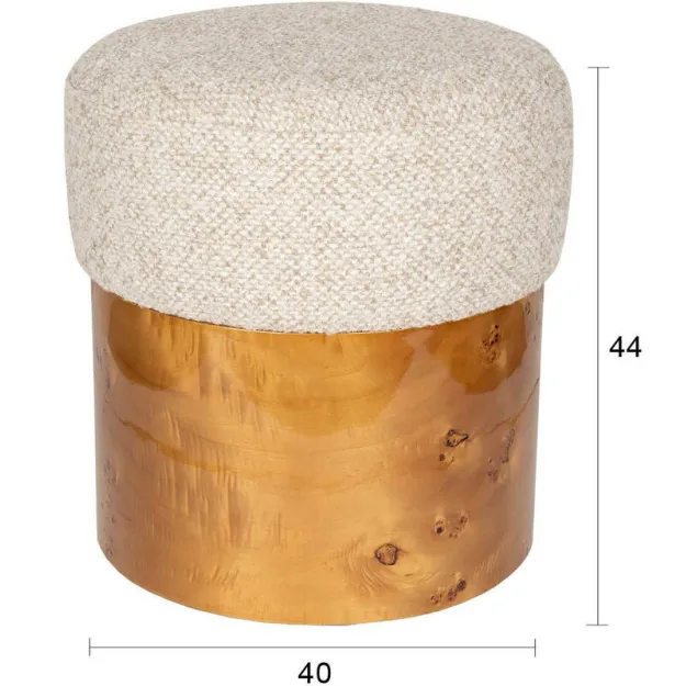 Dutchbone rechthoekige houten poef Burlin - beige, foto 2