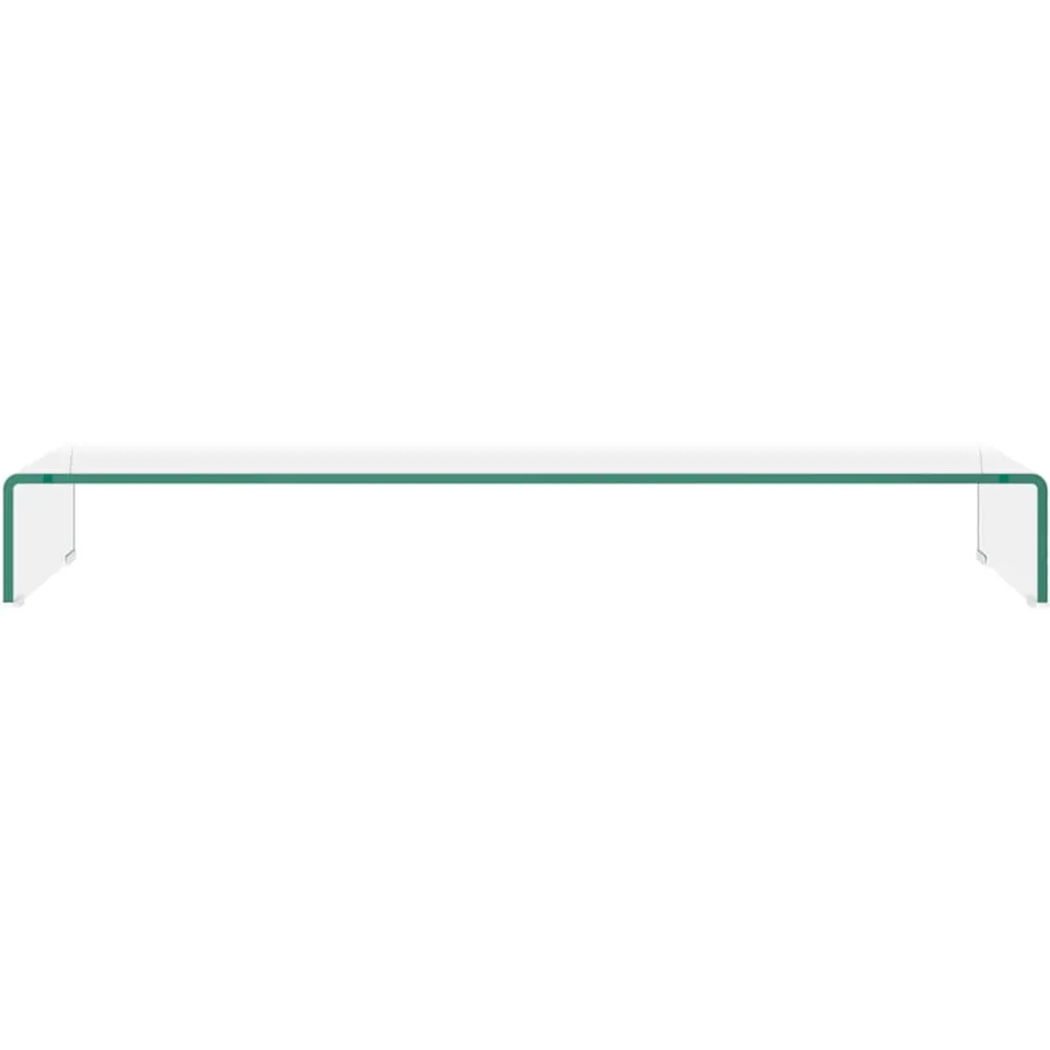 vidaXL TV-meubel/monitorverhoger transparant 100x30x13 cm glas Transparent