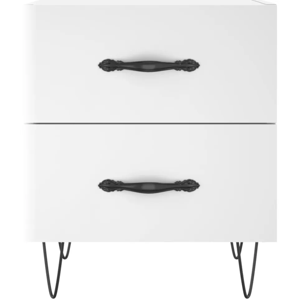 vidaXL Nachtkastjes 2 st 40x35x47,5 cm bewerkt hout wit, foto 4