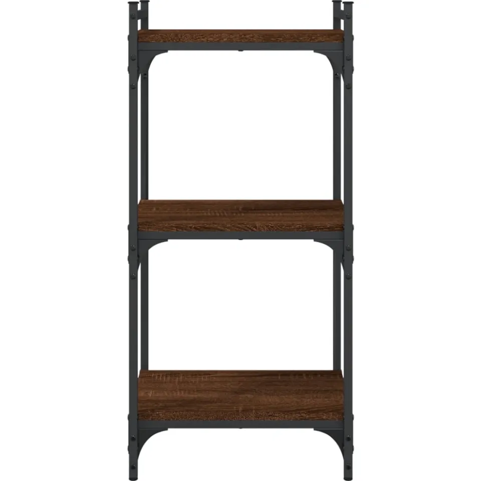 vidaXL Boekenkast 3-laags 40x30x86 cm bewerkt hout bruin eikenkleur