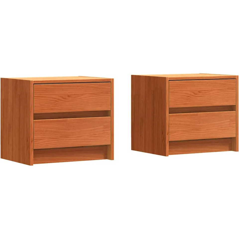 vidaXL Nachtkastjes 2 st Wasbruin 40 x 30.5 x 35.5 cm Grenenhout bruin, foto 3