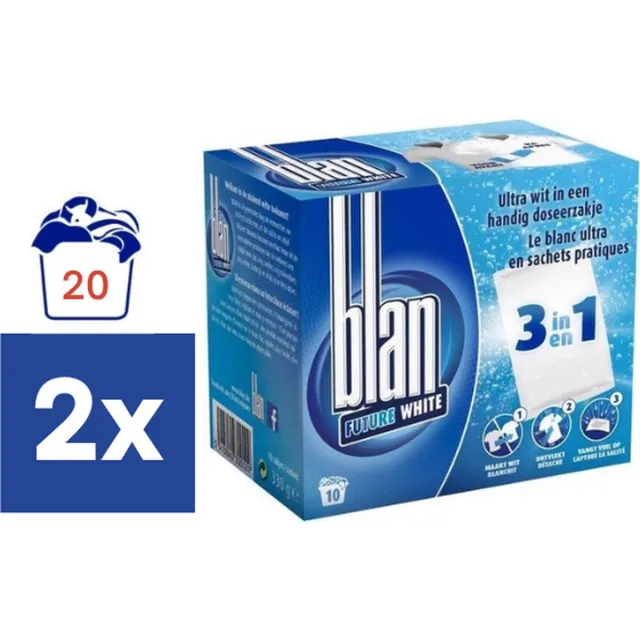 Blan Future white 3in1 doseerzakjes Witte was - 2 x 10 zakjes