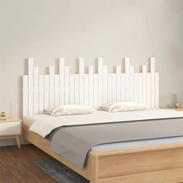 vidaXL Hoofdbord wandmontage 185x3x80 cm massief grenenhout wit