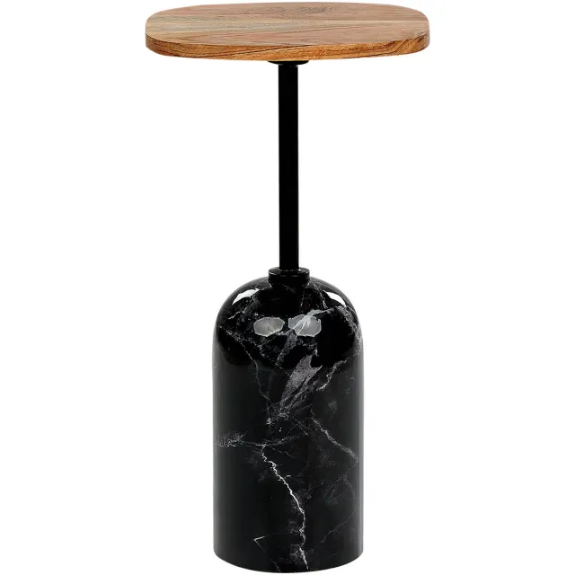 Beliani OASIS - Bijzettafel - Zwart/Bruin - Hout