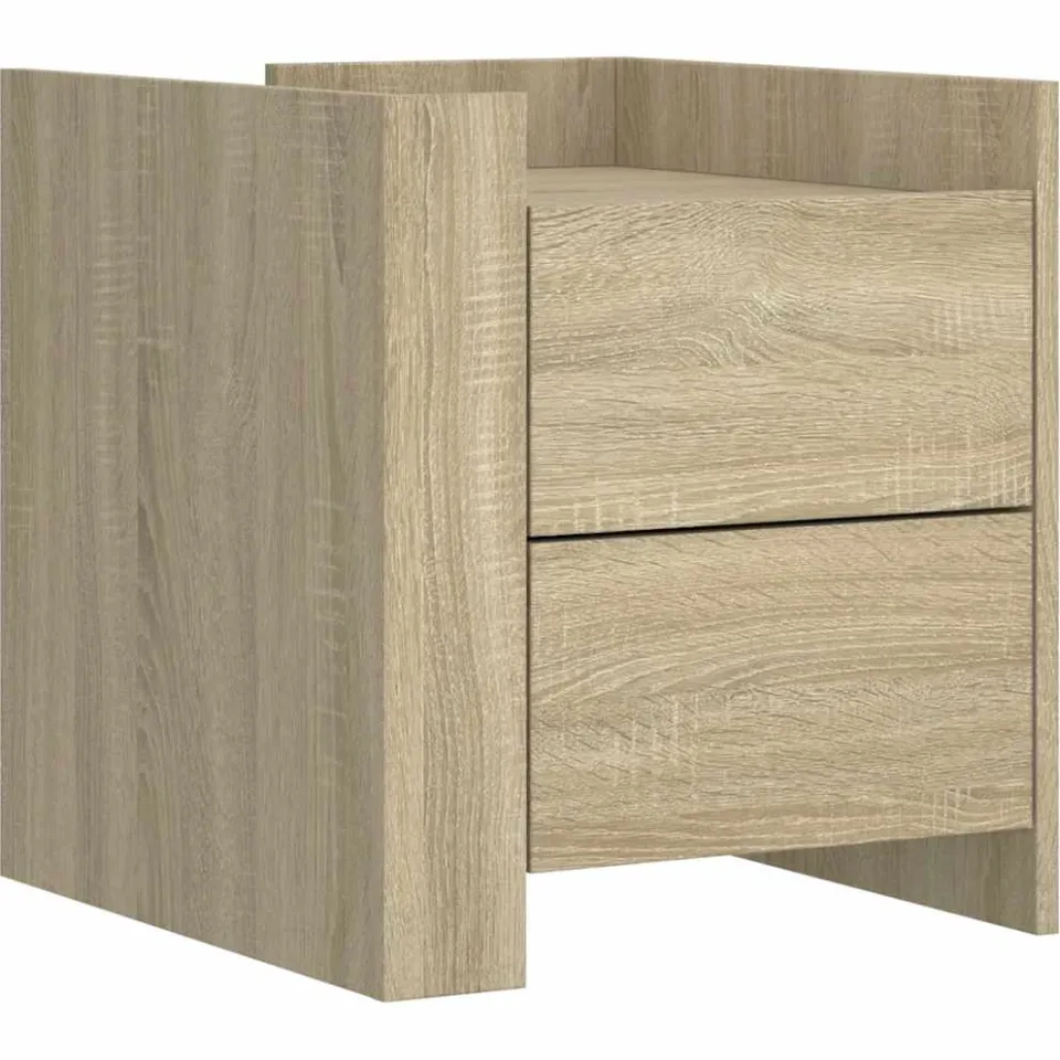 vidaXL Nachtkastje 45x50x50 cm bewerkt hout sonoma eikenkleurig, foto 3