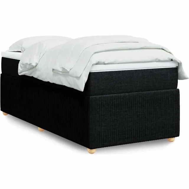 vidaXL Boxspring met matras stof zwart 90x190 cm