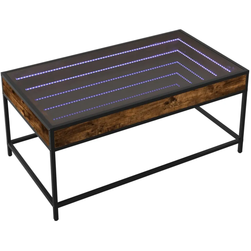 vidaXL Salontafel met Infinity LED 90x50x41 cm gerookt eikenkleurig Bruin