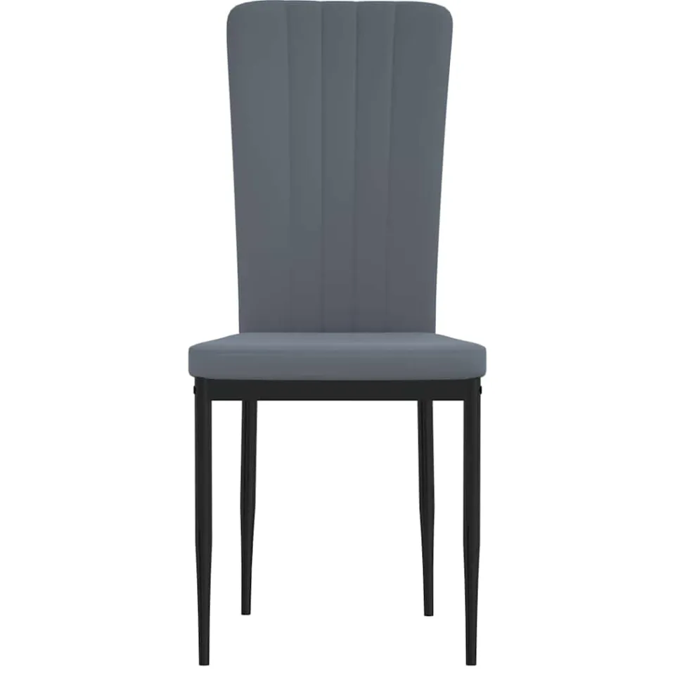 vidaXL Eetkamerstoelen 4 st fluweel donkergrijs grijs, foto 4