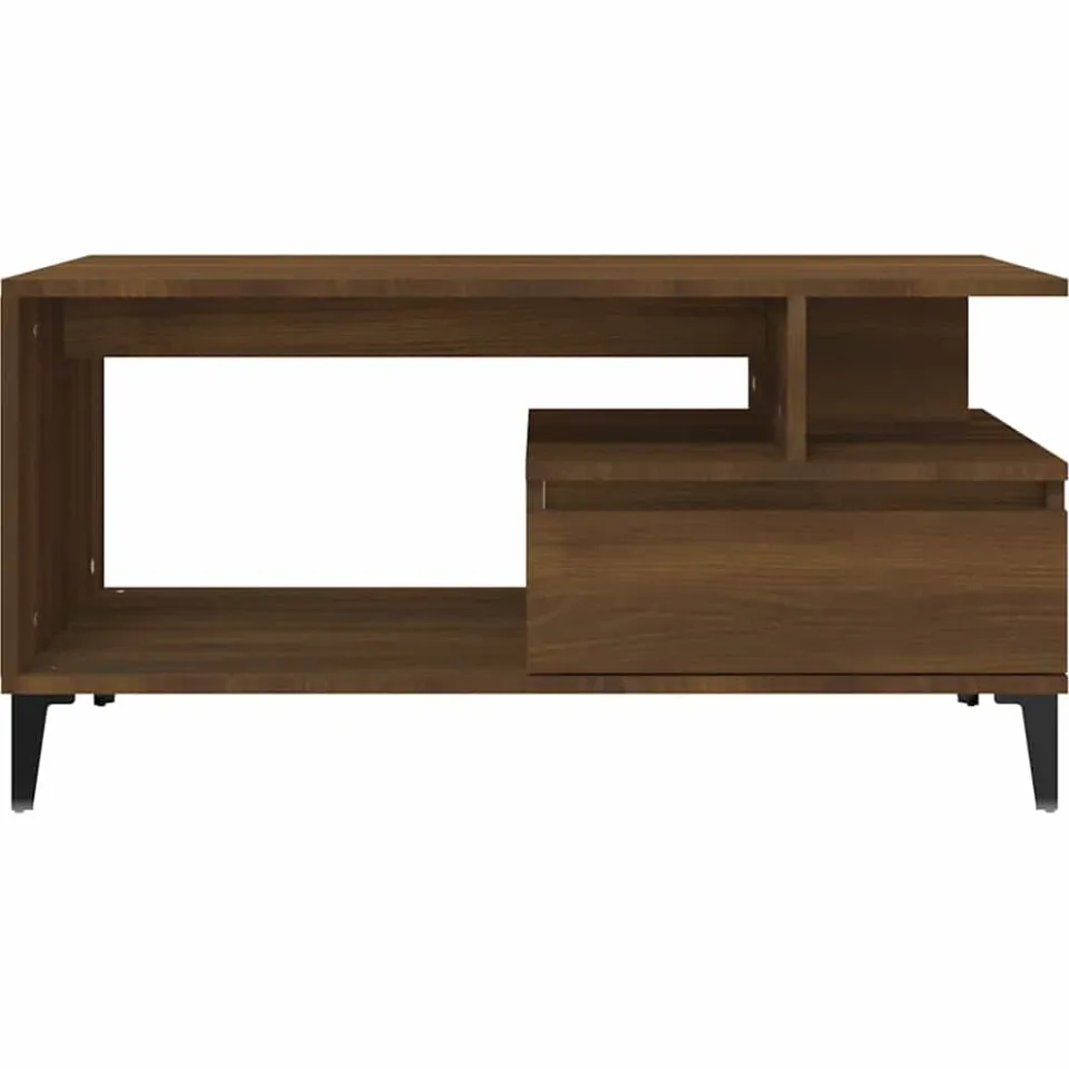 vidaXL Salontafel 90x49x45 cm bewerkt hout bruineiken, foto 4