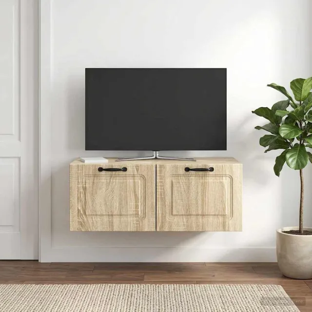vidaXL Wandbeugel TV-kast Sonoma Eiken 78,5 x 41 x 30 cm Bewerkt hout Bruin