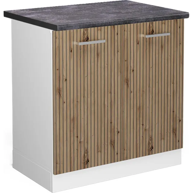 Vicco R-Line Wastafelkast – 80 cm, WB Antraciet Artisanaal eiken Artisanaal eiken/Wit