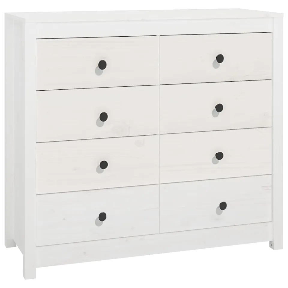 vidaXL Dressoir 100x40x90 cm massief grenenhout wit