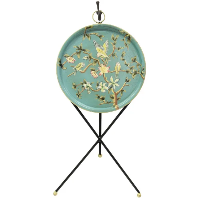 Meander Driepoot tafel rond Vogel turquoise Zie foto