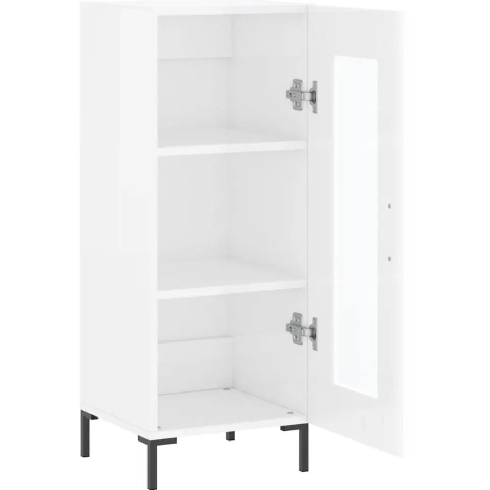 vidaXL Dressoir 34,5x34x90 cm bewerkt hout hoogglans wit, foto 4
