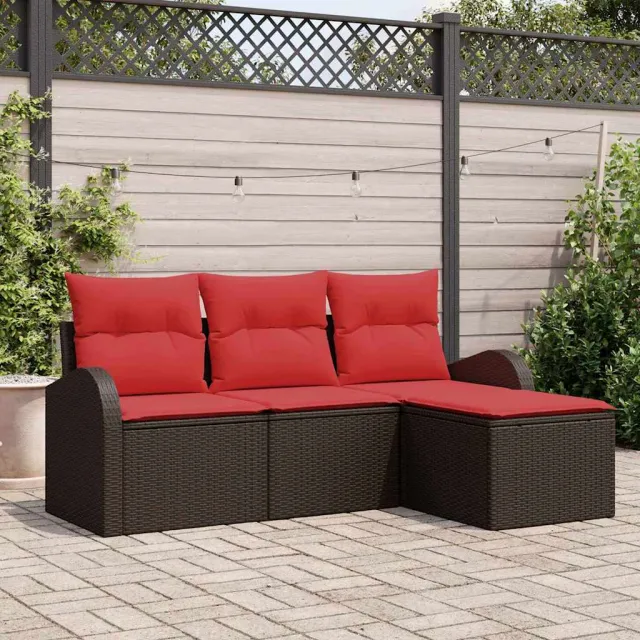vidaXL Tuin Sofa Set Bruin poly rattan