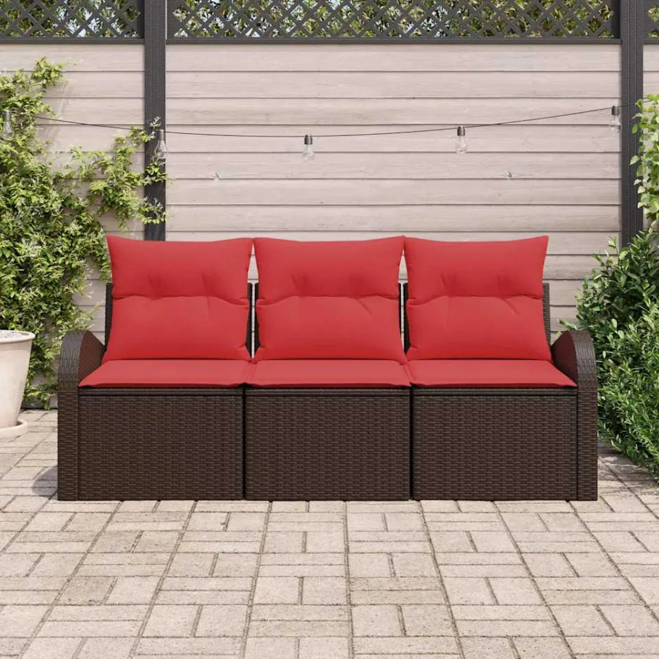 vidaXL Tuin Sofa Set Bruin poly rattan, foto 3