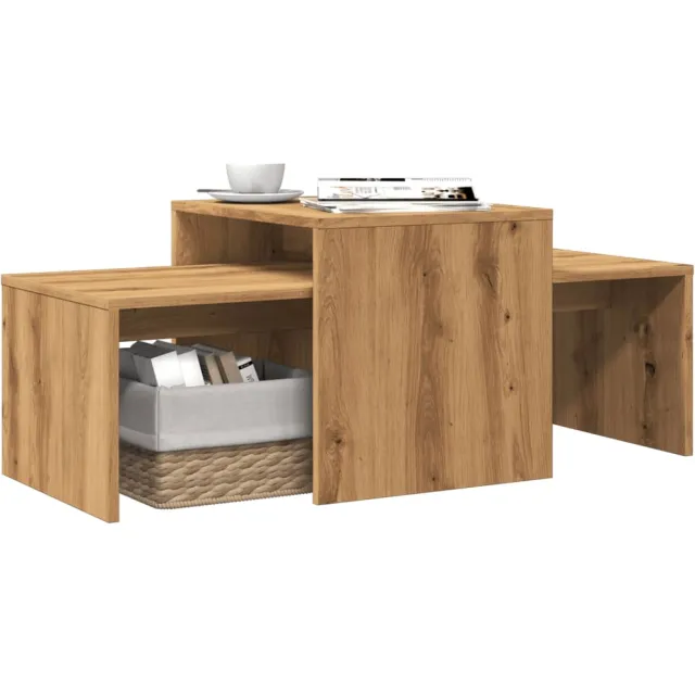 vidaXL Salontafel 100x48x40 cm bewerkt hout artisanaal eikenkleurig, foto 2