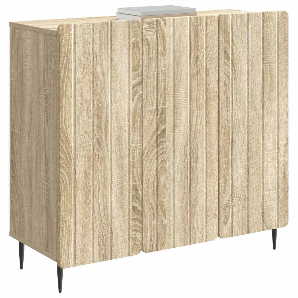 vidaXL Dressoir Sonoma Eiken 89 x 34,5 x 82 cm Bewerkt hout
