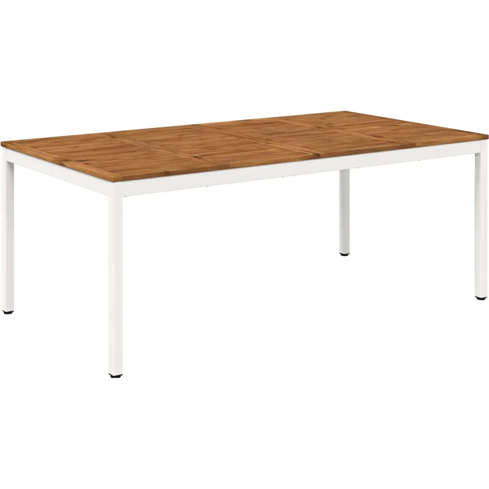 vidaXL Tuindiner tafel NAARDEN Natuurlijk en Wit 196 x 100,5 x 75 cm, foto 3