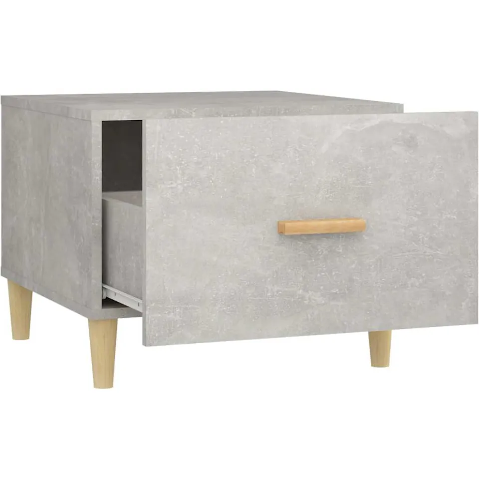 vidaXL Salontafel 50x50x40 cm bewerkt hout betongrijs grijs, foto 4