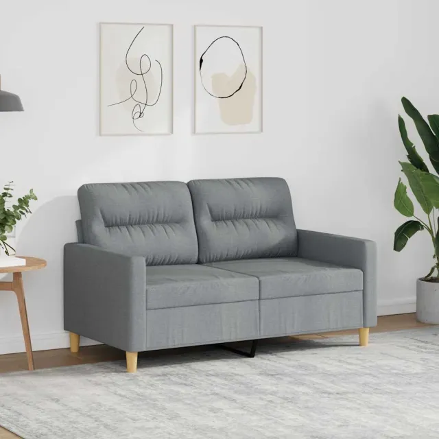 vidaXL Tweezitsbank 120 cm stof lichtgrijs