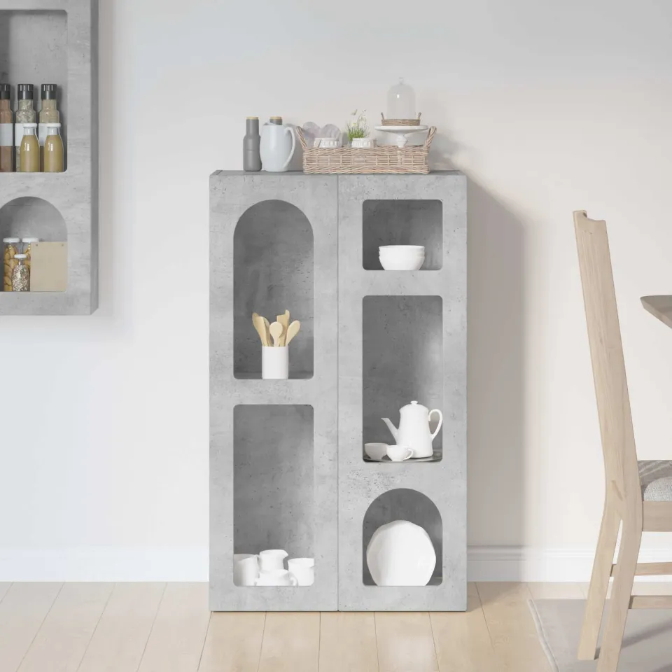 vidaXL Dressoir ELST Beton Grijs 59 x 35 x 100,5 cm Bewerkt hout, foto 3