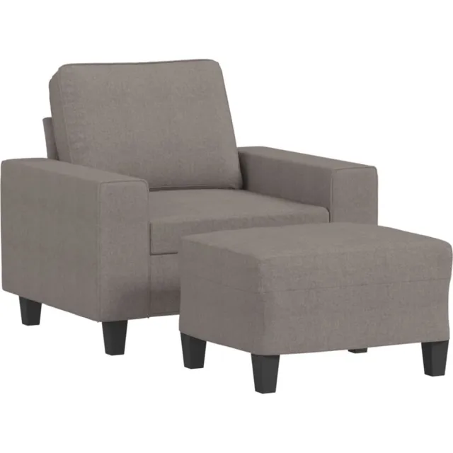 vidaXL Fauteuil - met - voetenbank - 60 - cm - stof - taupe