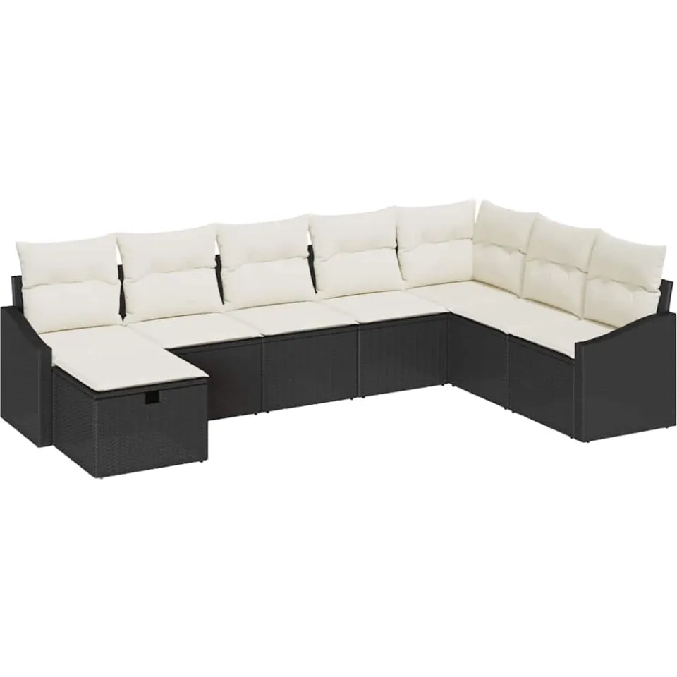 vidaXL Tuin Sofa Set 8 st poly rattan Beige