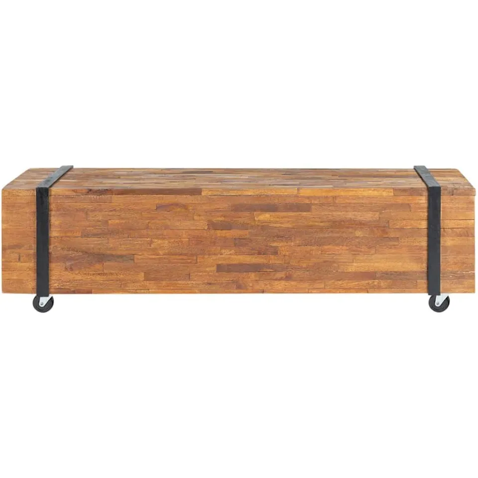 vidaXL Tv-meubel 110x30x32,5 cm massief teakhout Bruin
