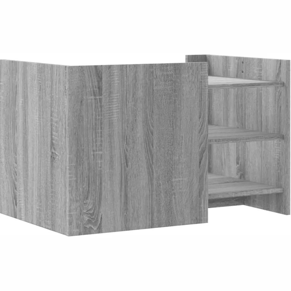 vidaXL Salontafel 80x50x50 cm bewerkt hout grijs sonoma eikenkleur, foto 4
