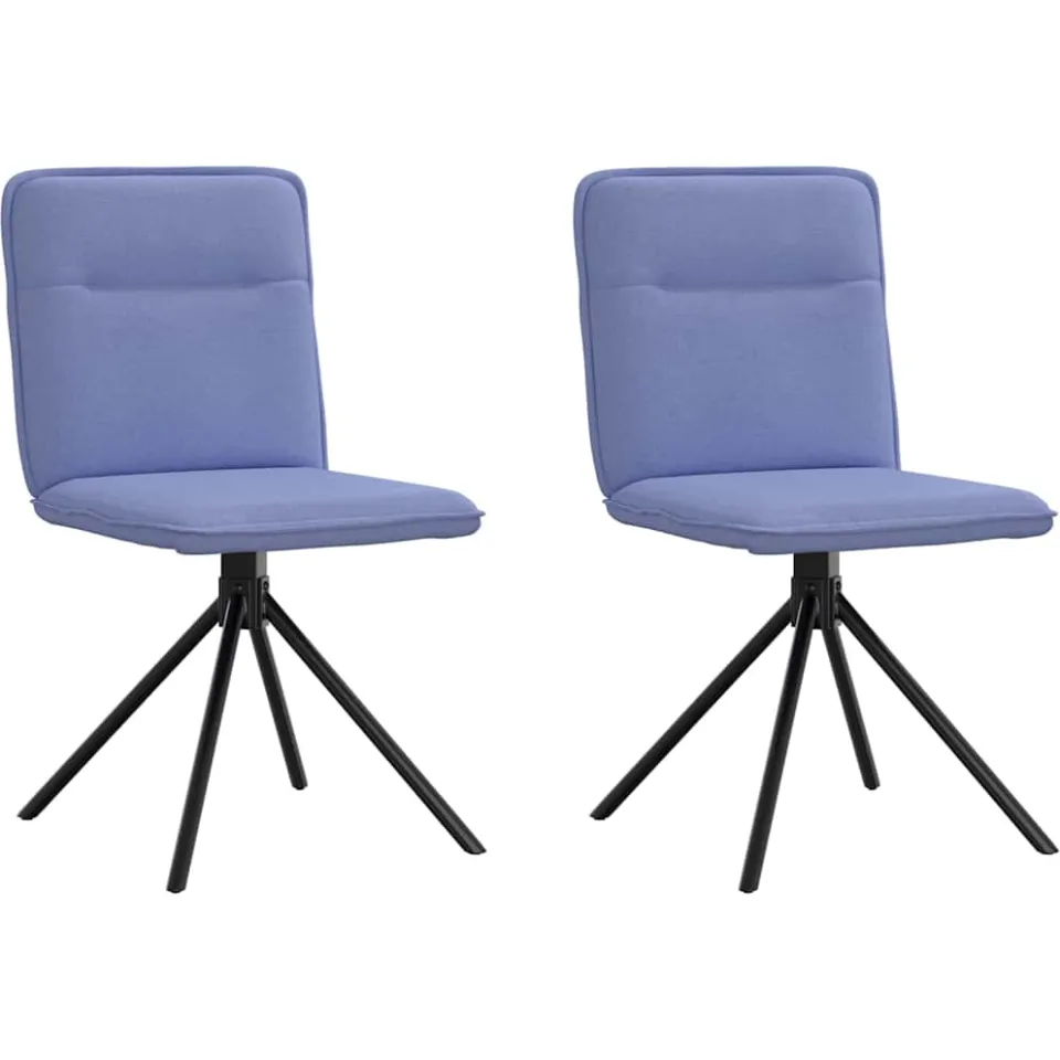 vidaXL Eetkamerstoelen 2 st stof jeansblauw blauw, foto 3
