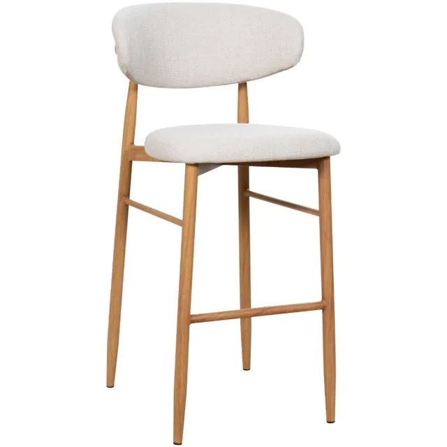 Giga Meubel Barkruk Alexia - Beige/Naturel - Zithoogte 75cm - Set van 2
