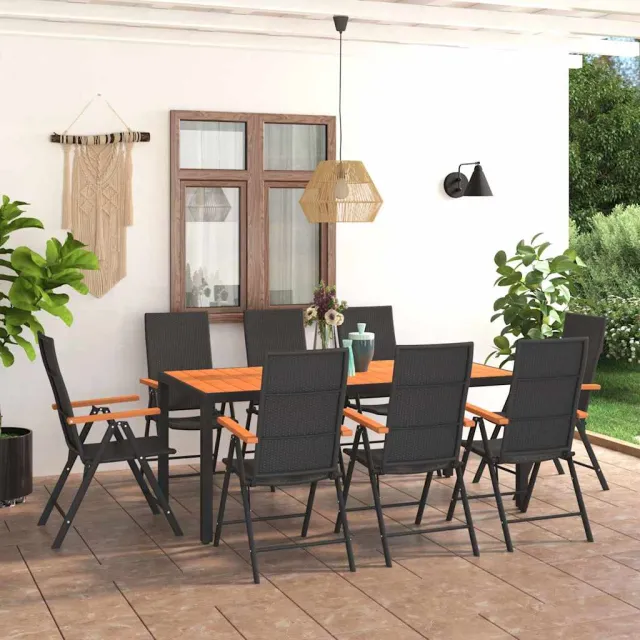 vidaXL 9-delige Tuinset zwart en bruin, foto 2