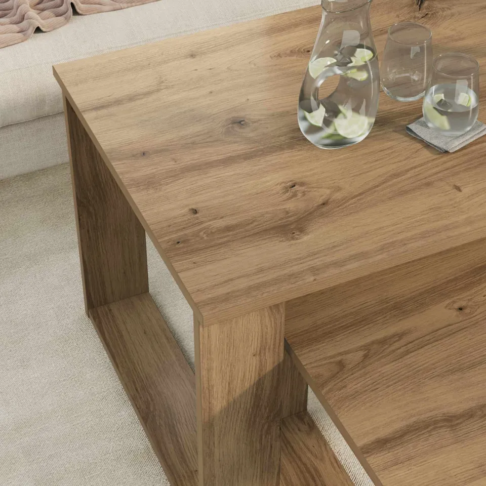 vidaXL Koffietafel Set 2 st Artisan Eiken 100 x 50 x 42 cm, foto 4