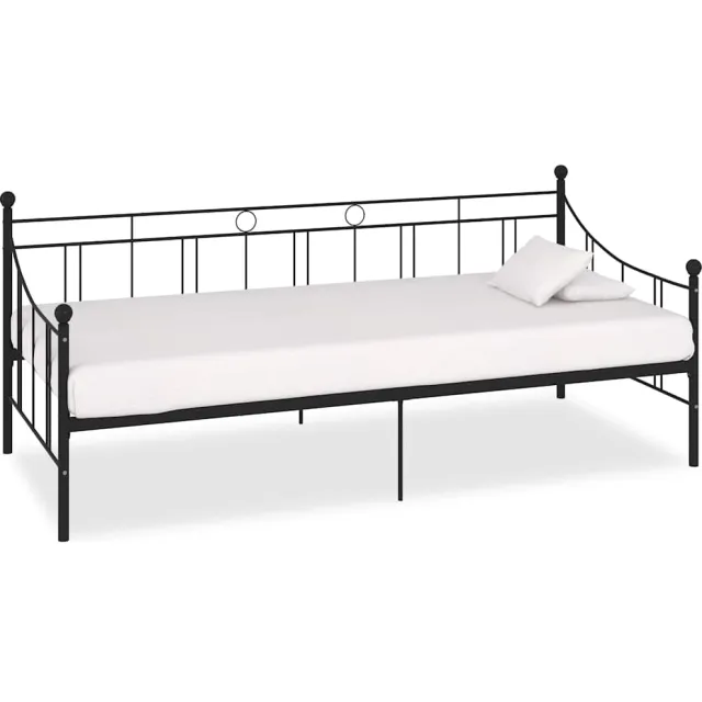 vidaXL Slaapbank metaal zwart 90x200 cm