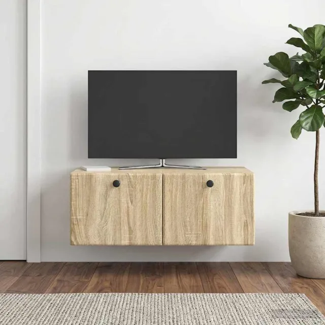 vidaXL Wandbeugel TV-kast 78,5 x 41 x 30 cm Sonoma Eiken Bewerkt hout, foto 2