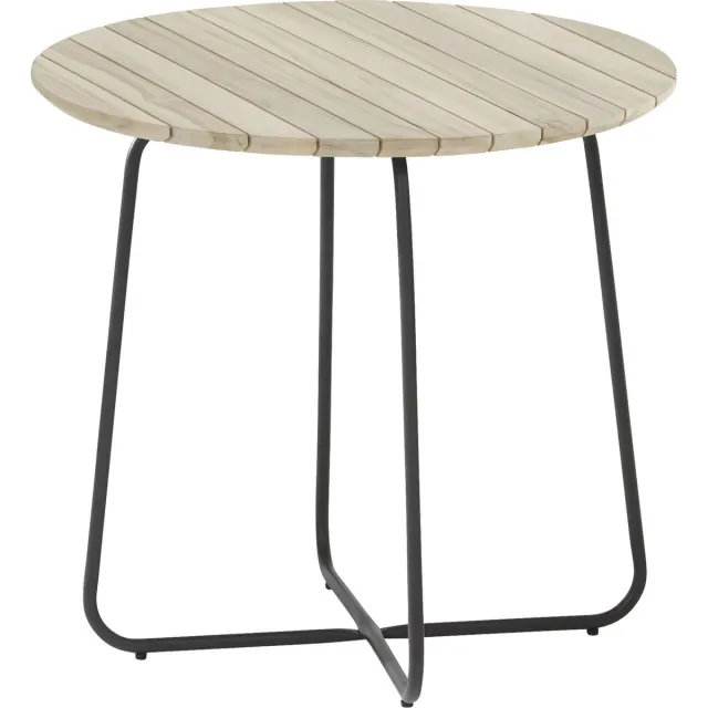 4 Seasons Outdoor 4 Seasons Axel bijzettafel - rond 45 cm. Antraciet;Hout kleur;