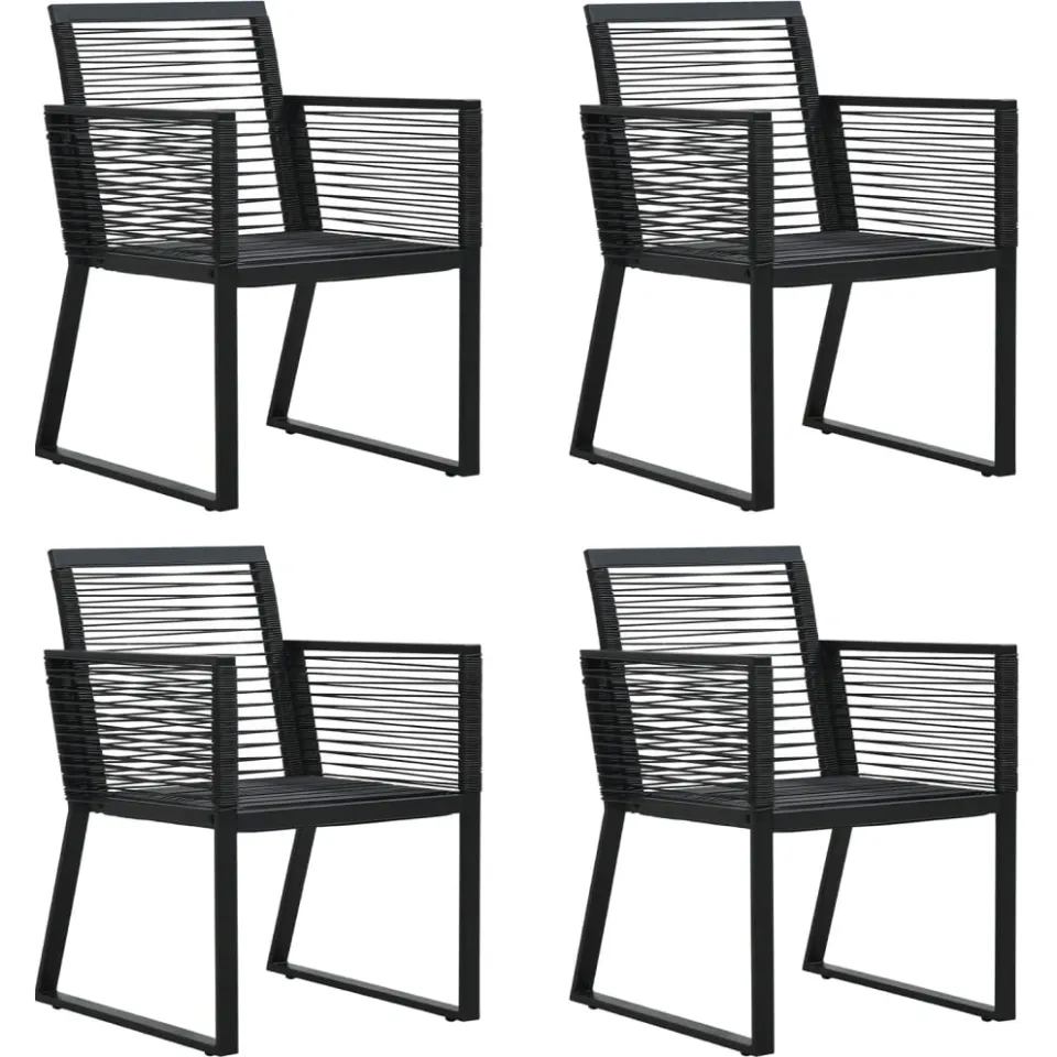 vidaXL 5-delige Tuinset PVC-rattan zwart, foto 4