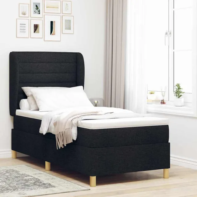 vidaXL Boxspringbed met LED-stripverlichting Bruin 80 x 200 cm Stof