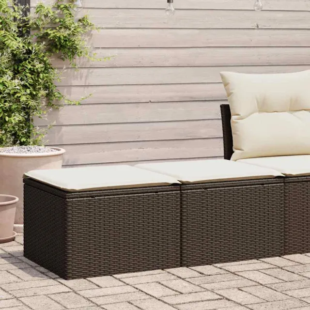 vidaXL 2-delige Loungeset met kussens poly rattan acacia bruin, foto 2
