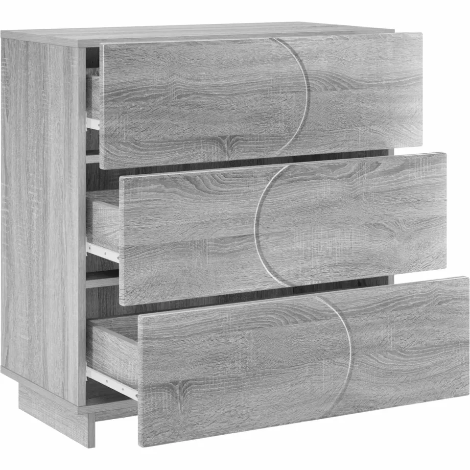 vidaXL Dressoir Grijs Sonoma 70 x 38 x 75 cm Bewerkt hout, foto 3