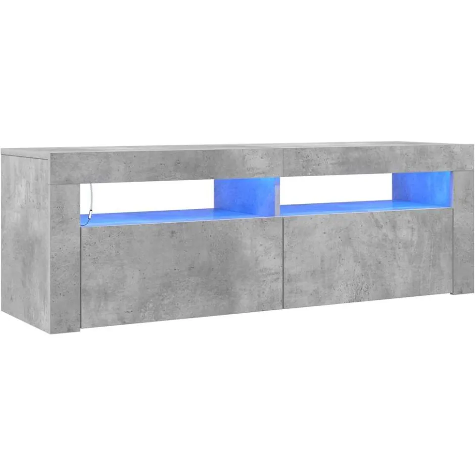 vidaXL Tv-meubel met LED-verlichting 120x35x40 cm betongrijs grijs
