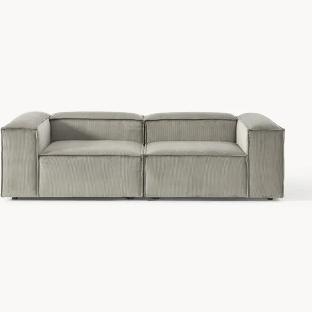 Westwing Collection Modulaire bank Lennon (3-zits) van corduroy Grijs