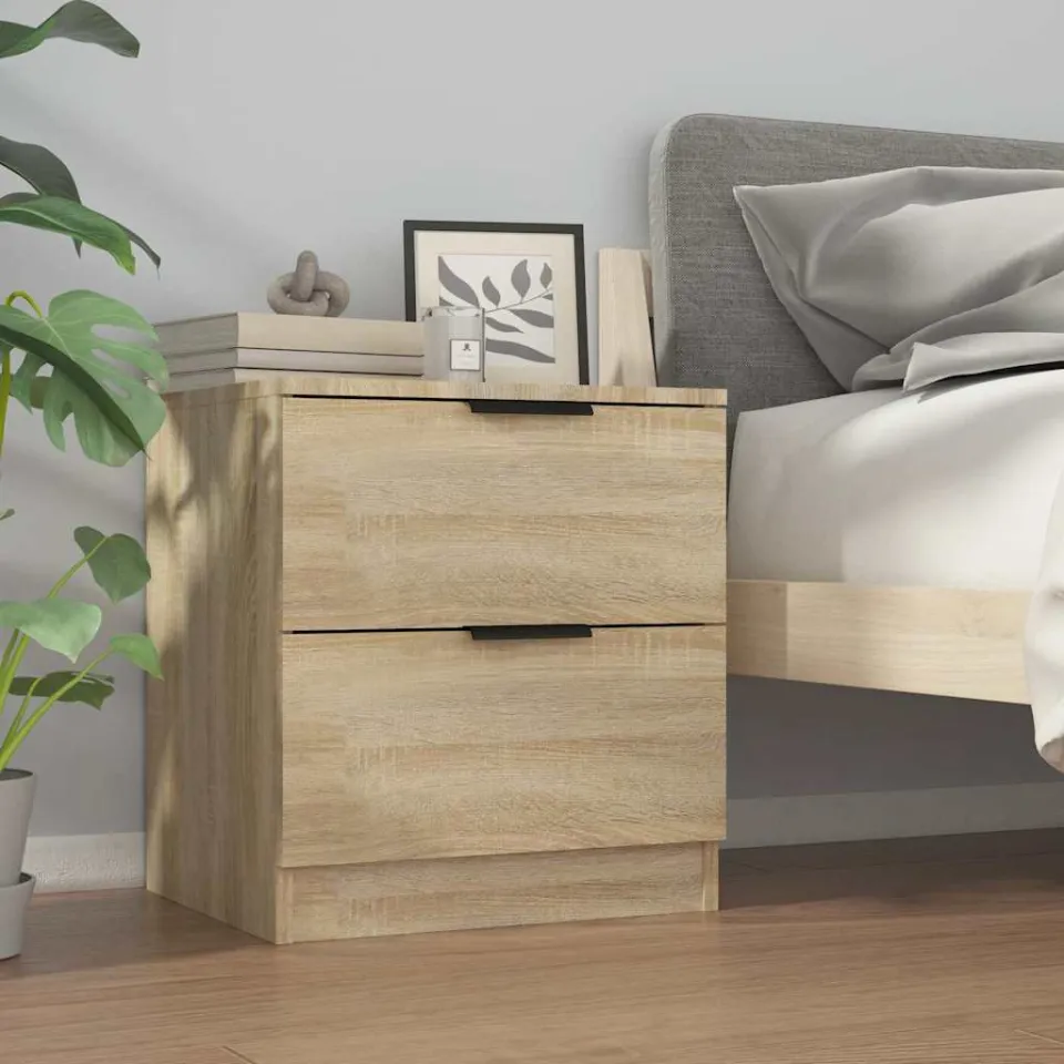 vidaXL Nachtkastjes 2 st bewerkt hout sonoma eikenkleurig, foto 4