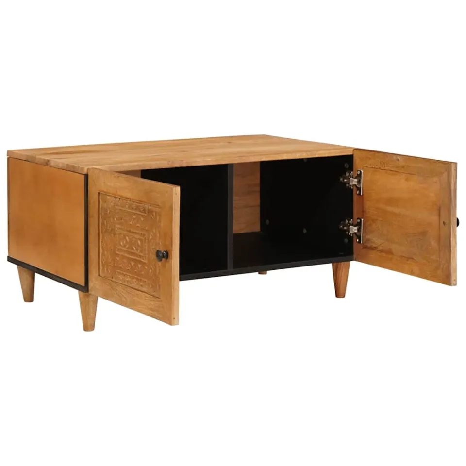 vidaXL Salontafel Licht Bruin 80 x 50 x 40 cm Bewerkt hout, foto 2