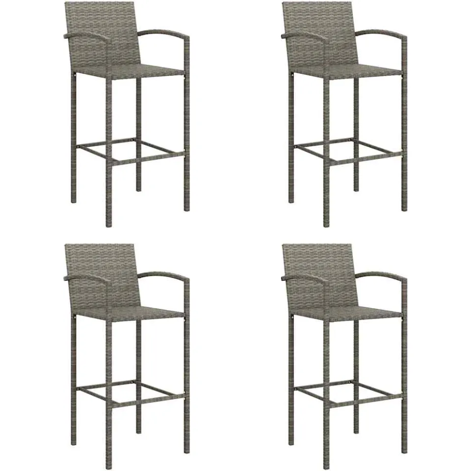 vidaXL 5-delige Tuinbarset poly rattan grijs, foto 3